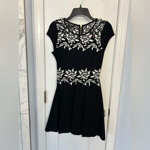 Bebe Black and White Patterned Mini Dress